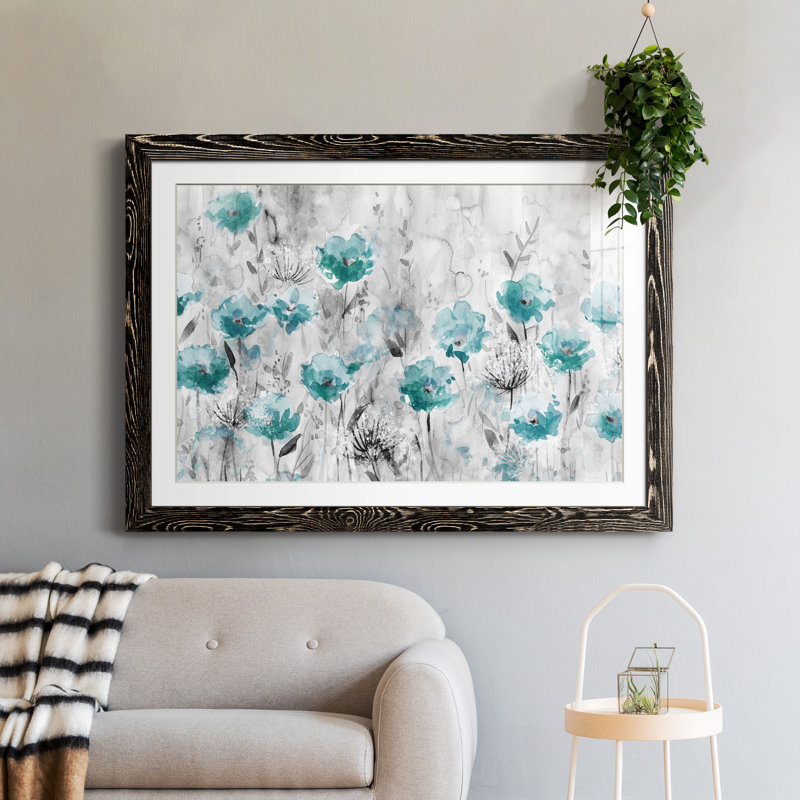 «Poppy Garden» - peinture encadrée, H 31,5 po x l 23,5 po x P 1,5 po, Cadre noir