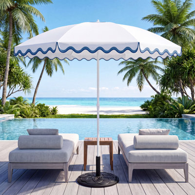 Parasol de plage à volants 8 pi avec base Wykisha
