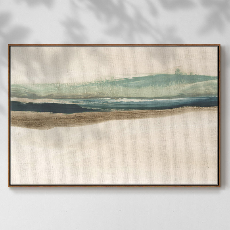 «Layered Horizon II», reproduction sur toile, H 27 po x l 41 po x P 2 po, Toile encadrée noyer flottant
