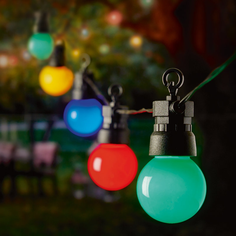 600cm LED Battery Powered 20 - Bulb Standard String Light, Red/Blue/Yellow