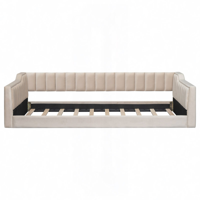 Twin XL Size Upholstery Daybed And Side Storage Pocket