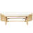 Aubie Brown Rattan Handmade Oval Bench with White Fabric Cushion