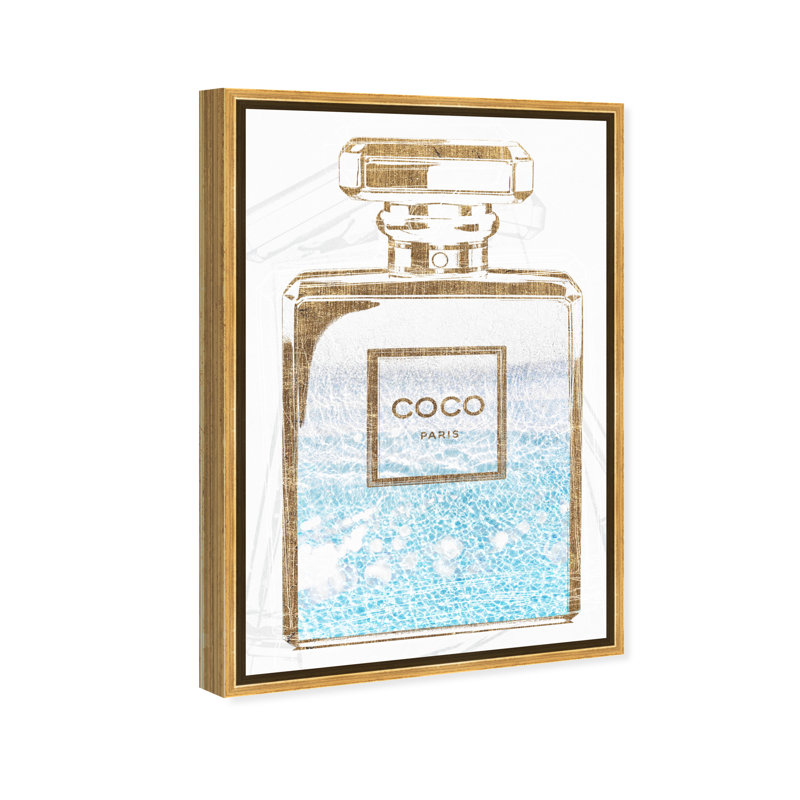 «Water Love Light Perfumes», reproduction d'art sur toile, H 30 po x l 20 po, Toile encadrée d'or