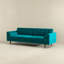 Canapé Casey capitonné en velours turquoise