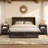 18" Farmhouse Nightstand Set with 2 Drawers & Open Shelf,Dark Oak-184904086