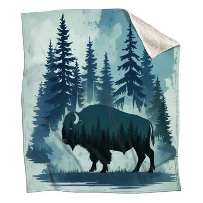 Bison In Forest Blankets