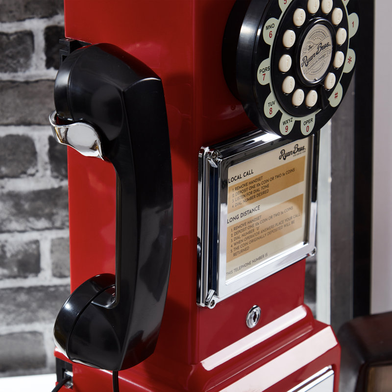Wall Mounted Rotary Dial Corded Telephone