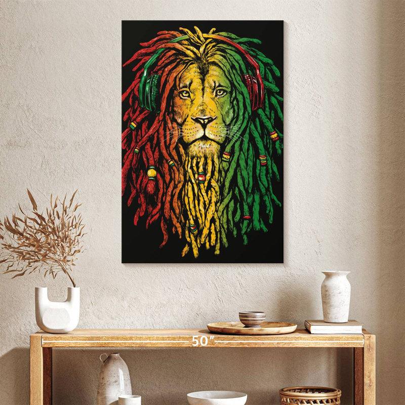Brampt Jamaican Lion Head, 39" H x 26" W