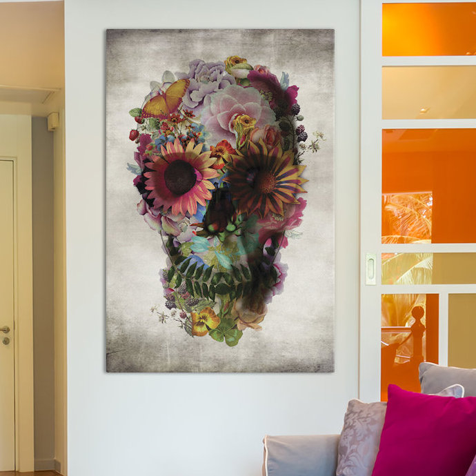 «Skull # 2», impression, H 40 po x l 26 po x P 1,5 po, Toile blanche encadrée