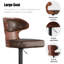 Bar Stools Set of 2 Seat Adjustable Height 62.2-85.1cm Bentwood Swivel Barstools with Back & Footrest - PU Leather Upholstered Bar Chair for Bar, Kitchen, Dining Room-1915166809-1915166811-1922361922