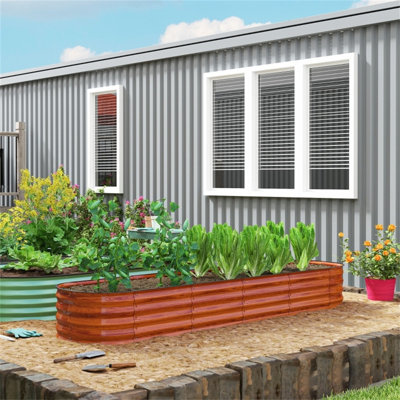 Modular Galvanized Steel Raised Garden Bed Open Bottom Safety Rubber Edging Metal Planter Box For Vegetables Flowers Herbs Outdoor