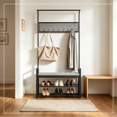 Organisateur de rangement pour chaussures avec crochets à 2 niveaux Lykins