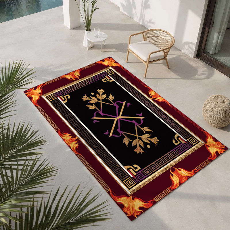 Heirloom Lace Indoor And Outdoor Area Rug, Rectangle 1'6" x 2'6"
