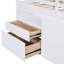 Lit mezzanine simple blanc avec 4 tiroirs, armoire et tablettes - Économiseur d'espace et investissement dans la chambre à coucher-121104010