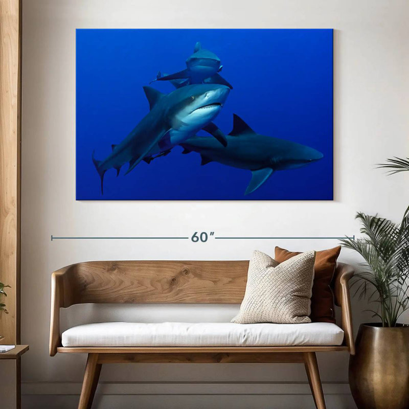 Triple Sharks, 34" H x 51" W