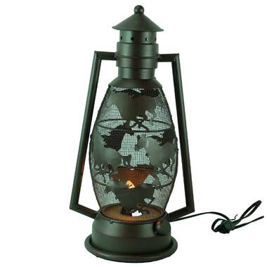 Old Fashioned Rustic Western Cowboy Electric Metal Lantern Lamp Or