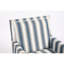 Fauteuil rembourré en lin rayé bleu et blanc pour le salon, design rétro avec garniture cloutée, fauteuil confortable