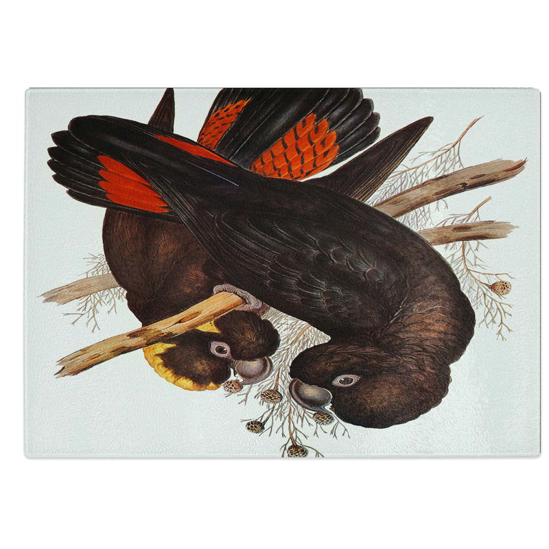 Glass Leach's Cockatoo by Elizabeth Gould Chopping Board, 39 cm W x 28.5 cm L