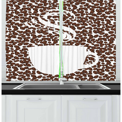 Coffee Tailored Kitchen Curtain