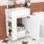 Meuble-lavabo compact moderne de 20 pouces avec tablettes de rangement latérales-70501496