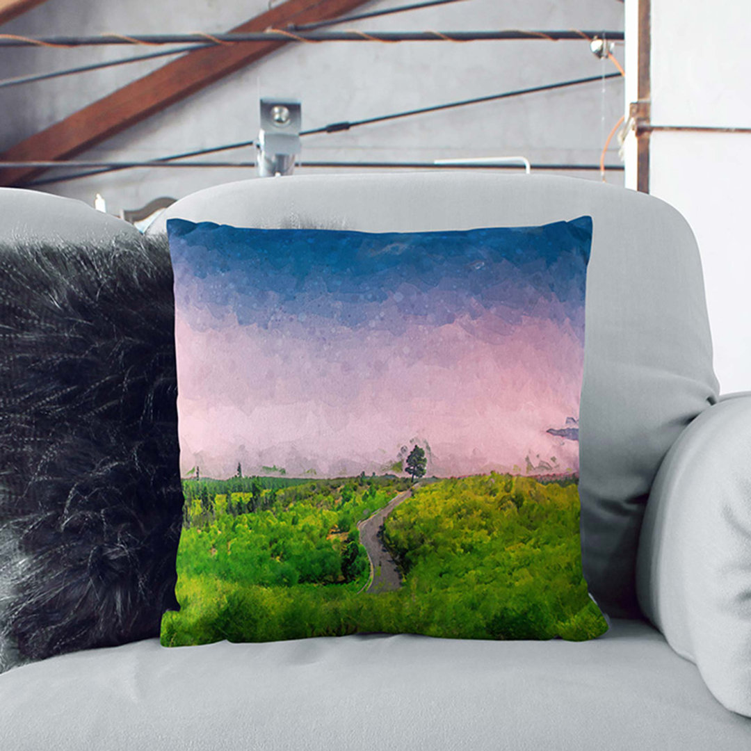 Driving Through Tenerife in Abstract Cushion with Filling