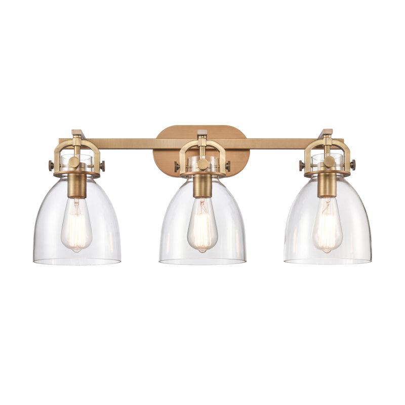 Éclairage pour meuble-lavabo 3 lumières Shauna Bell, Laiton brossé, Incandescente