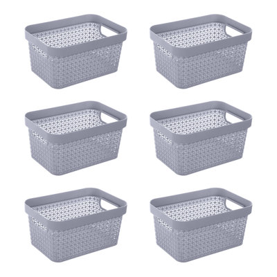 Tianca 5.1L Small Open Decorative Basket 6 Pack
