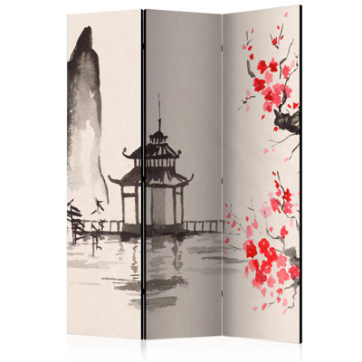 135cm W x 172cm H 3 - Panel Wood Folding Room Divider