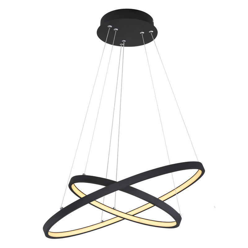 Balentin 1 - Light LED Crystal Pendant, Matt Black