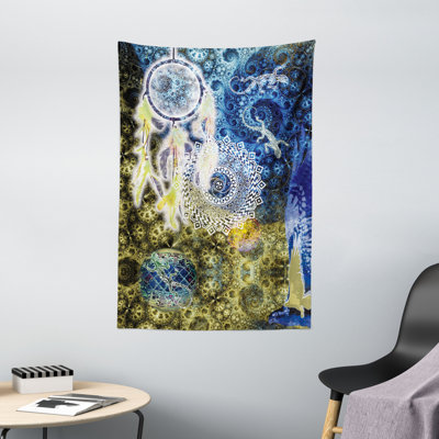 Tapisserie en polyester plumes tribales