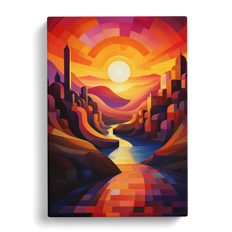 Sunset Cubism No.2 - Print, 50cm H x 35cm W x 3cm D