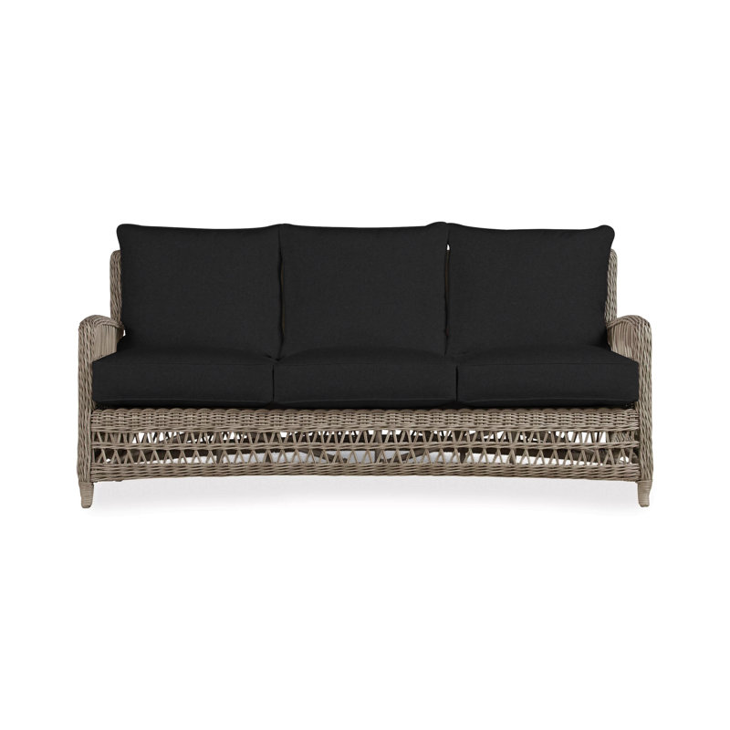 Mackinac Outdoor 3 - Seat Patio Sofa, Canvas Black Sunbrella® Canvas