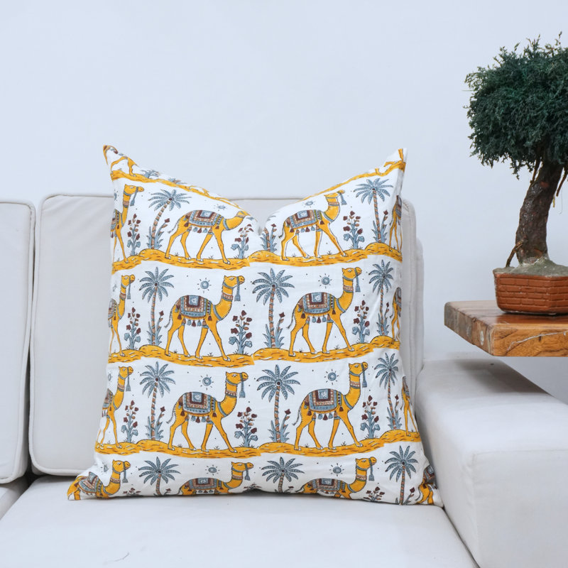 Housse de coussin décoratif faite à la main à imprimé animal gris Yallow - housse de coussin décorative 14 po x 14 po - RAAJ