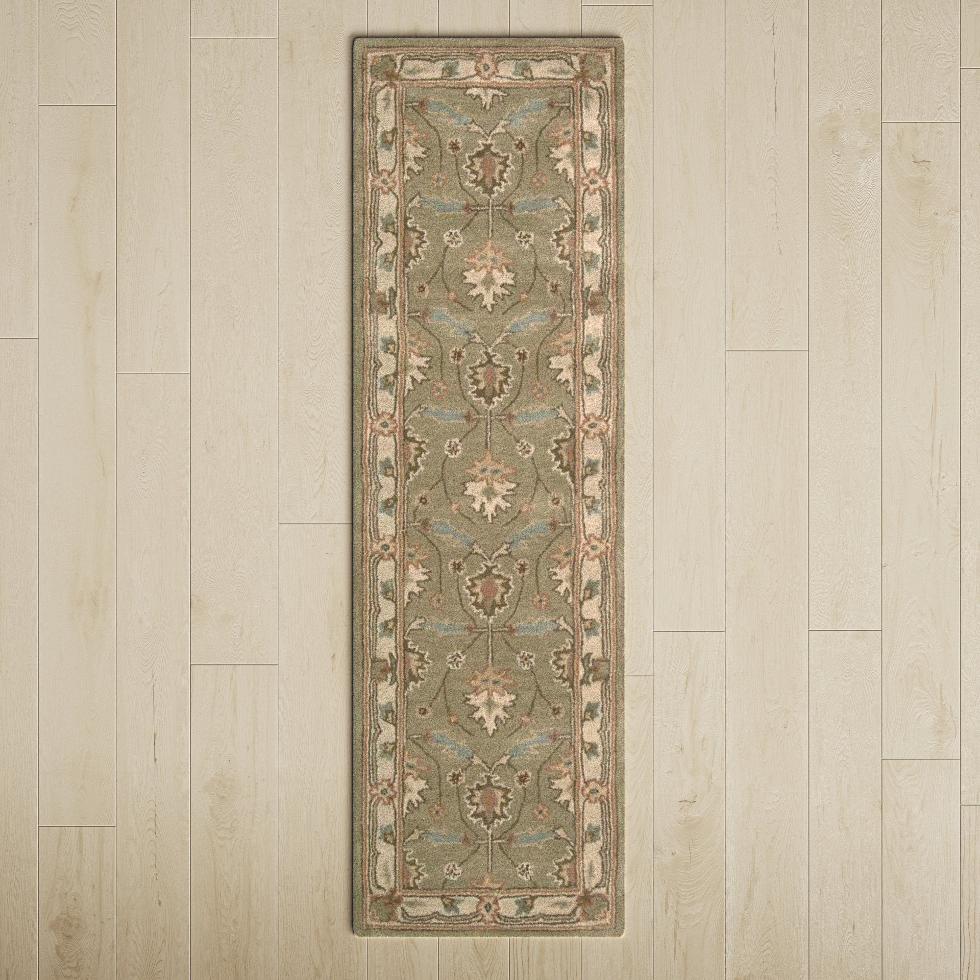 Birch Lane™ Constance Handmade Wool Blue/Brown/Beige Rug & Reviews