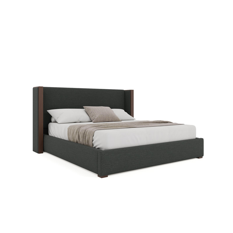 Lit tapissier bas Irenne, Gris anthracite, Grand