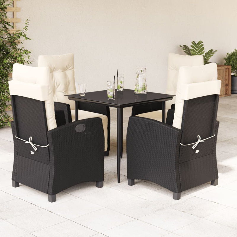 Ensemble de salle à manger Vidaxl, 4, H 29,1 po x l 31,5 po x L 31,5 po, Pieds pointus noirs 
