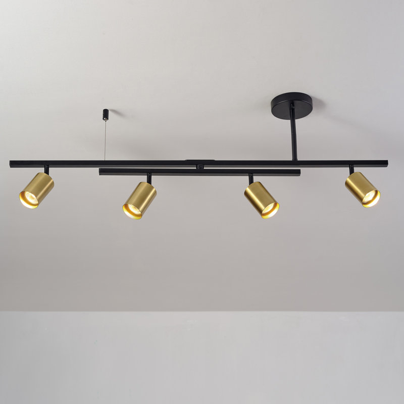 Ensemble de rail d'éclairage 6 lumières, Laiton, L 41,75 po