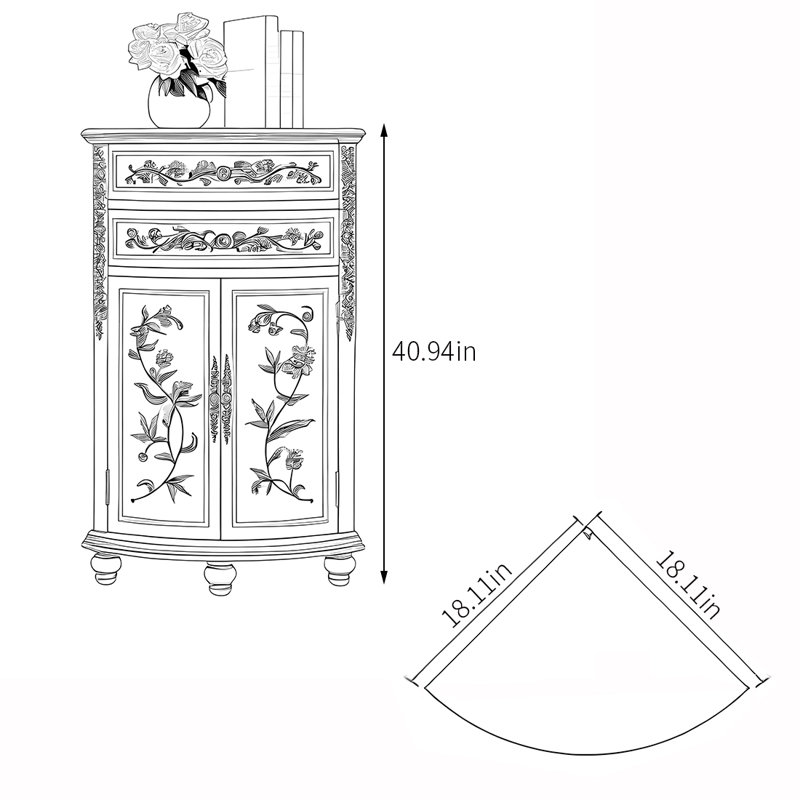 American style multi-functional corner cabinet