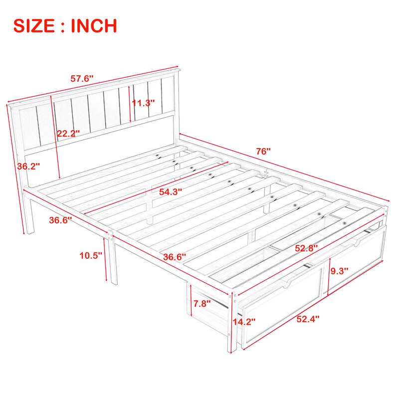 Red Barrel Studio® Kids Full Standard with Drawers | Wayfair