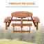 Round Solid Wood Patio Dining Set