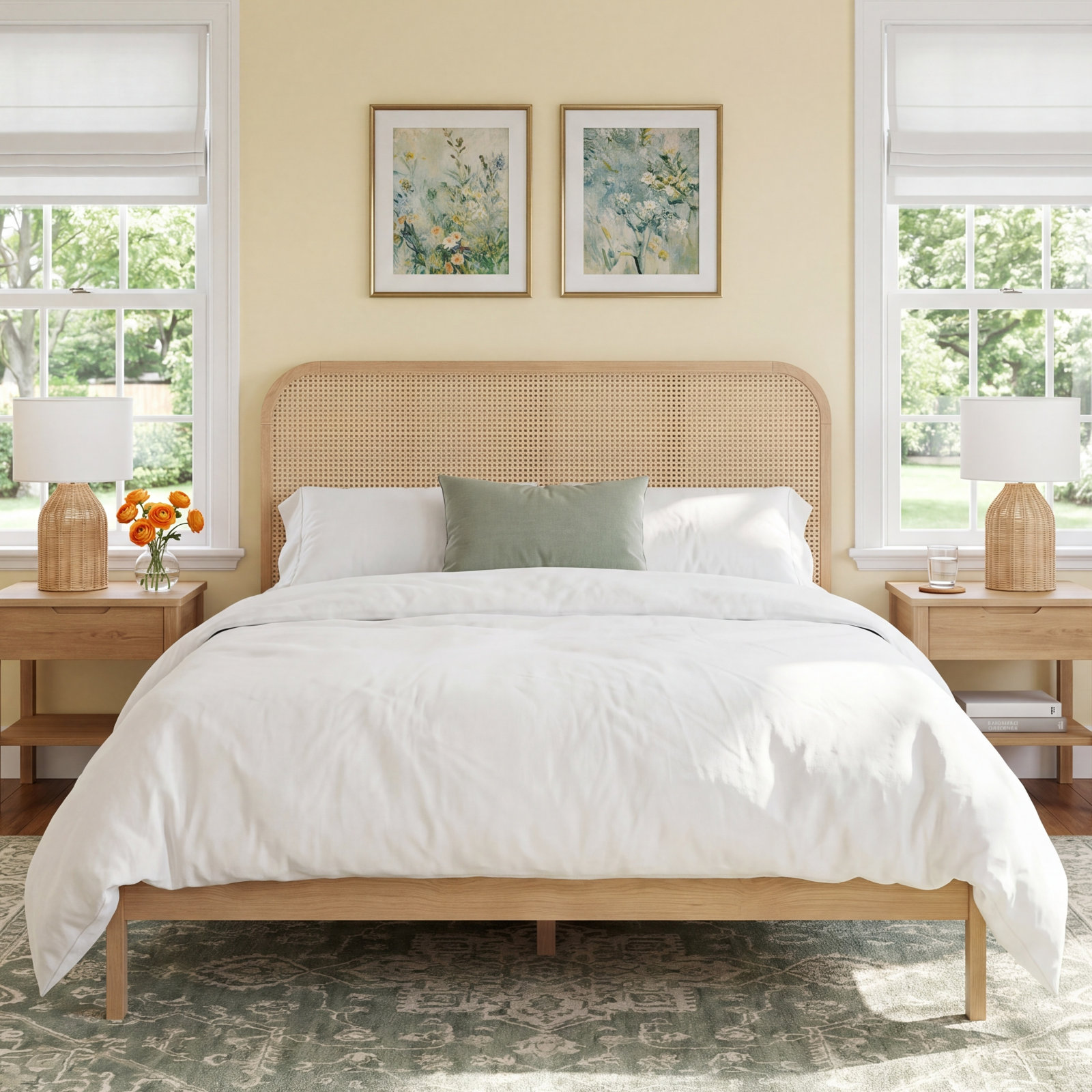 Cane Bed, Full, Natural