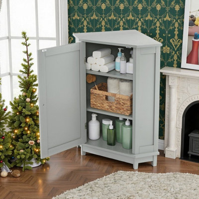 Armoire de rangement en coin 32,5 x 36 x 28 cm avec tablettes réglables en panneau de fibres à densité moyenne