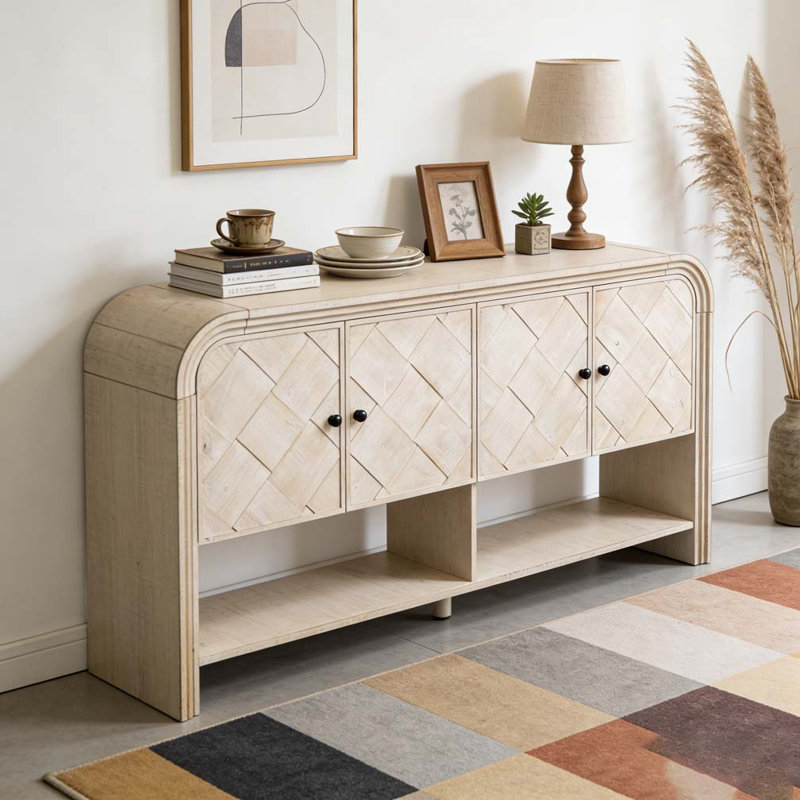 Latitude Run® console table with Woven Wood Slats - Wayfair Canada