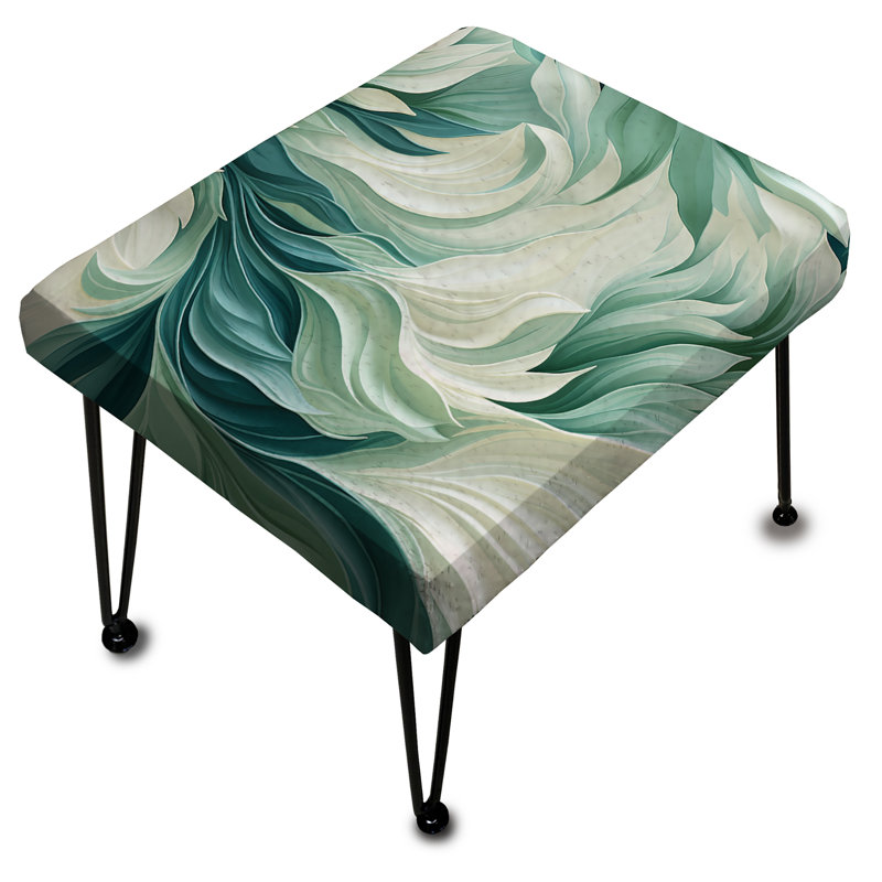 Seafoam Serenity Tropical - Repose-pieds rectangulaire tropical