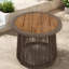 Tables de patio sans assemblage, en bois d'acacia et corde d'acier, style bohème moderne pour terrasse-1262959720