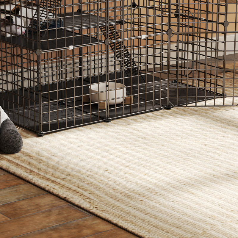 Cage intérieure / extérieure en métal pour chat avec hamac 4 couches, Noir