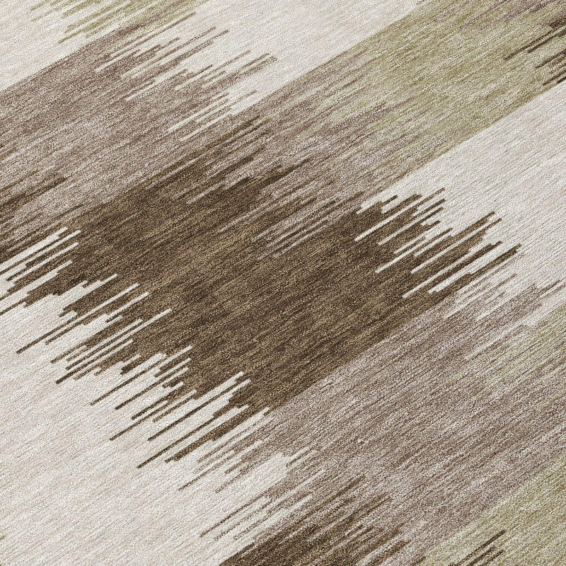 Machine Washable Indoor/Outdoor Chantille ACN2912 Geometric Rug, 8' x 10', Chocolate