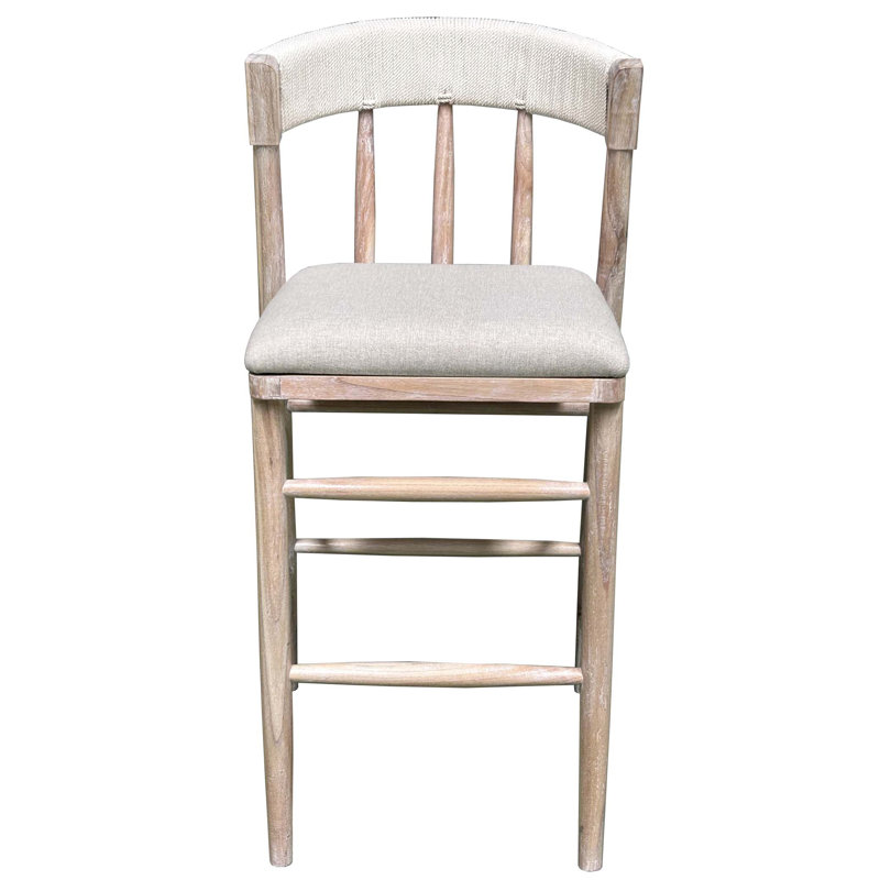 Alto Back Barstool White Wash, Bar Stool (29.5" Seat Height), Cream