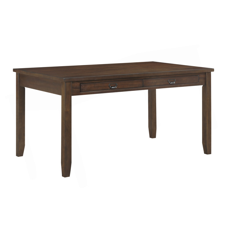 Table de salle à manger à finition bois de cerisier foncé avec 4 tiroirs 1 pièce