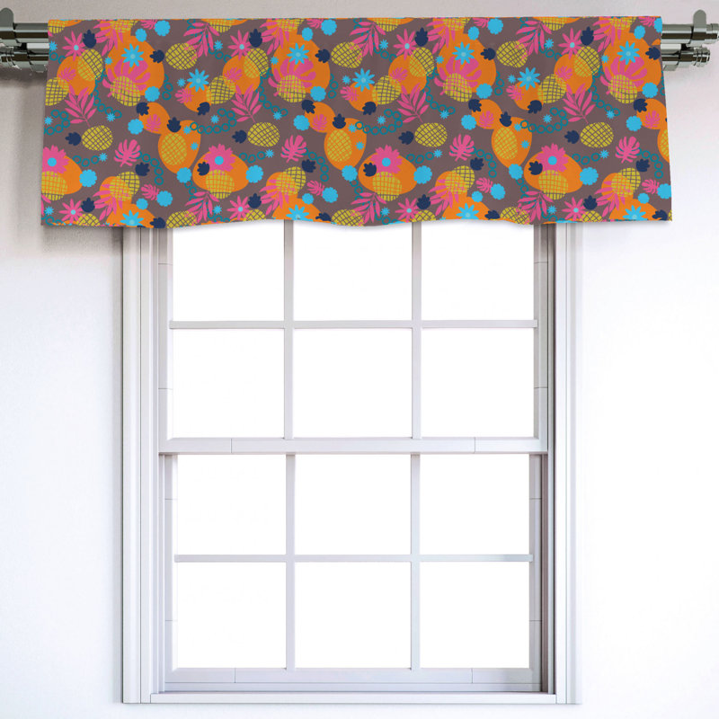 Sateen Floral Ruffled Window Valance